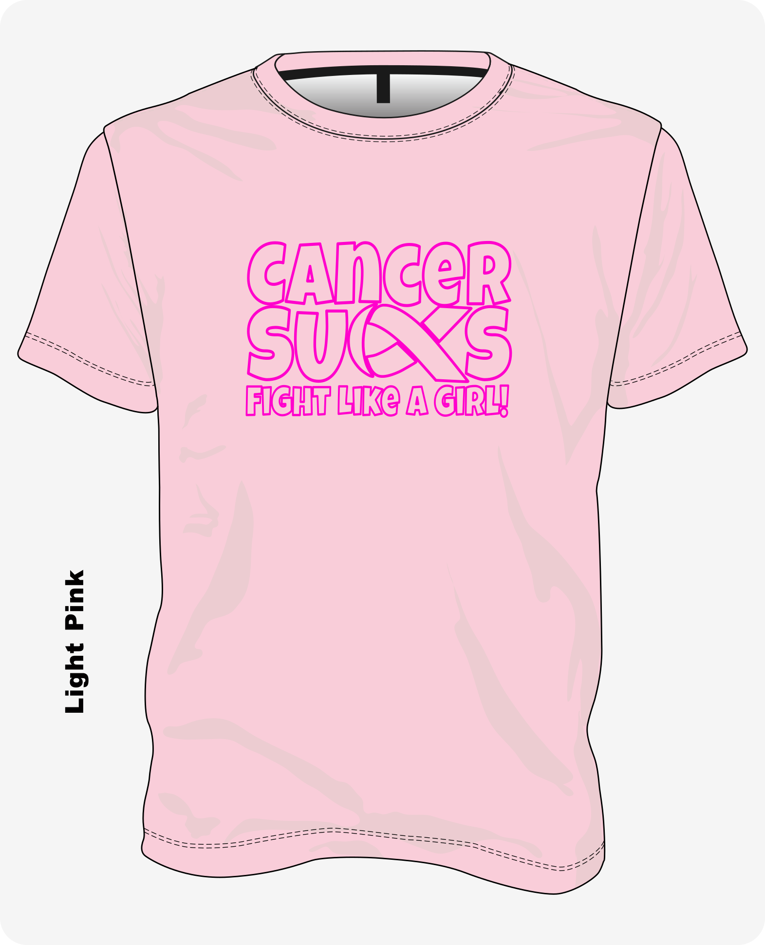 Light pink Fight Like a Girl breast cancer awareness T-shirt  Cancer Sucks design by Lainees Love