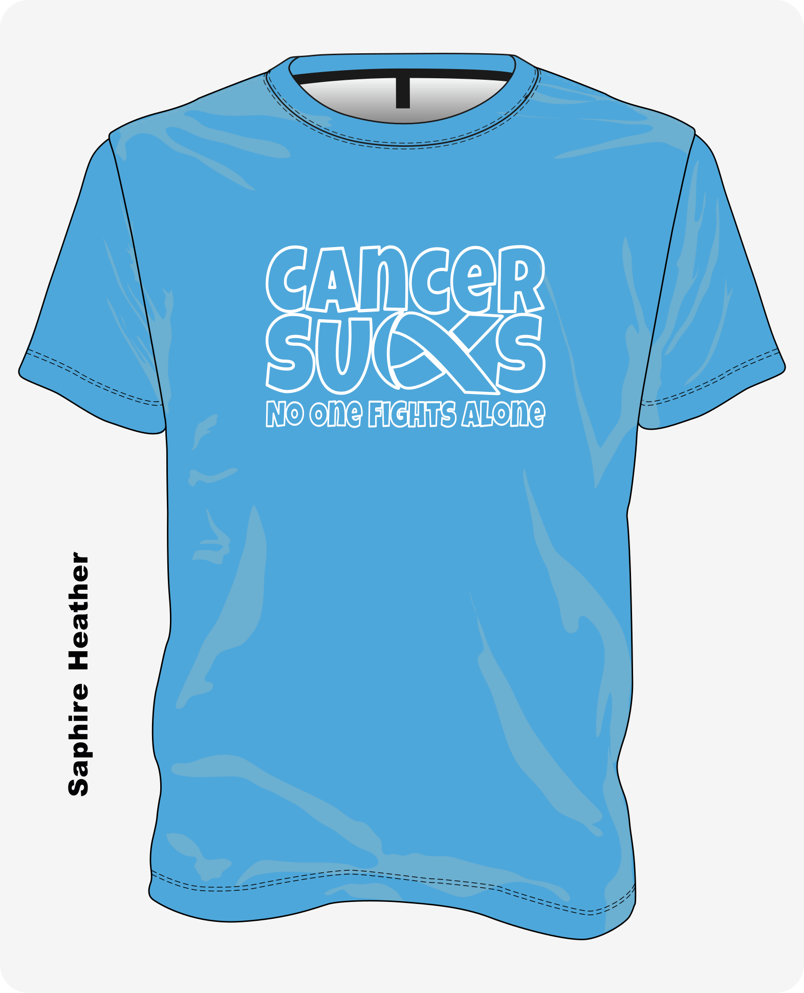 Cancer Sucks – No One Fights Alone T-shirt in Blue, prostate cancer awareness shirt by Lainee’s Love
