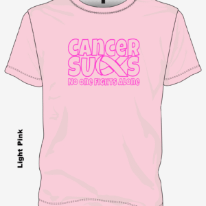 Cancer Sucks – No One Fights Alone T-shirt in Pink, breast cancer awareness shirt by Lainee’s Love