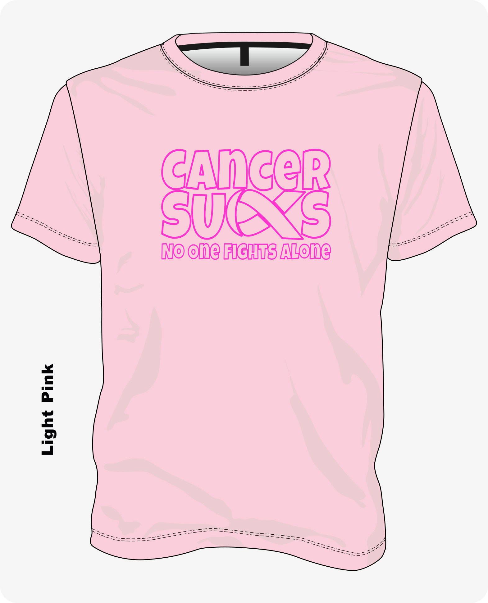 Cancer Sucks – No One Fights Alone T-shirt in Pink, breast cancer awareness shirt by Lainee’s Love