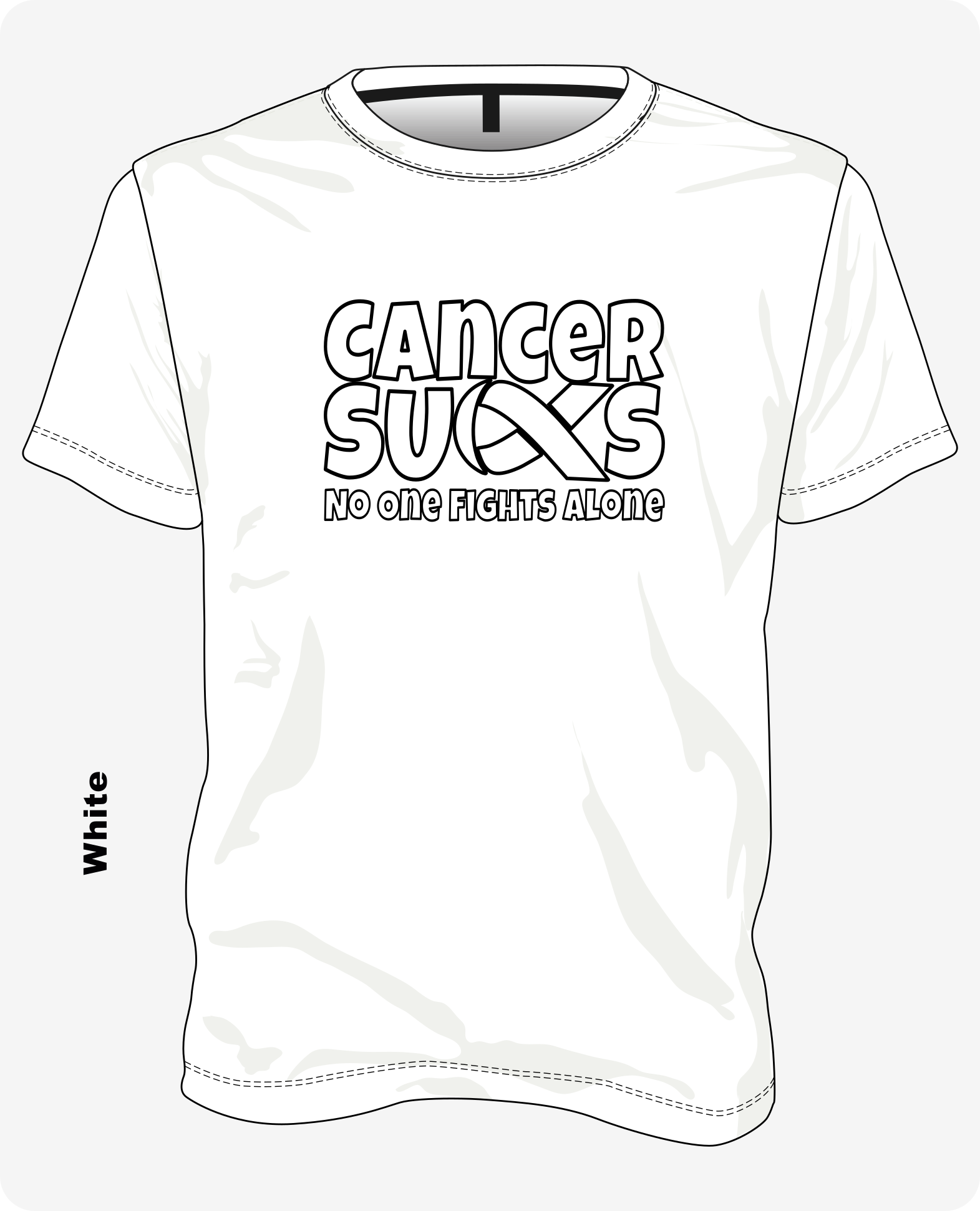 Cancer Sucks – No One Fights Alone T-shirt in White, lung cancer awareness shirt by Lainee’s Love