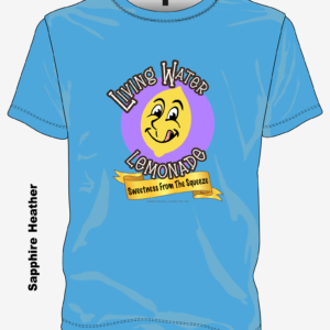 Sweetness From the Squeeze Living Water Lemonade shirt in sapphire heather blue