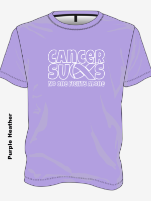 T-CancerNOFA-PurpleHeather.png Cancer Sucks – No One Fights Alone (Support Color Tees)