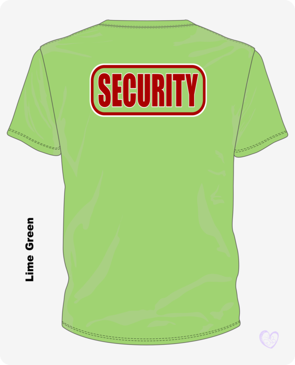 T-NewHope-Security-LimeGreen-back New Hope Community Center Security Shirt